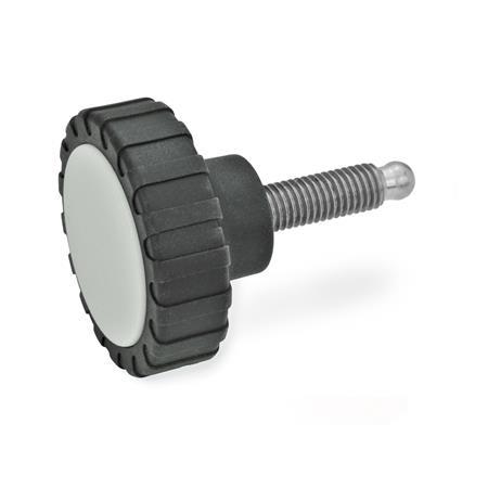 Otto Ganter Knurled Screw Brass Plastic Spherical Pivot, GN 7336.5
